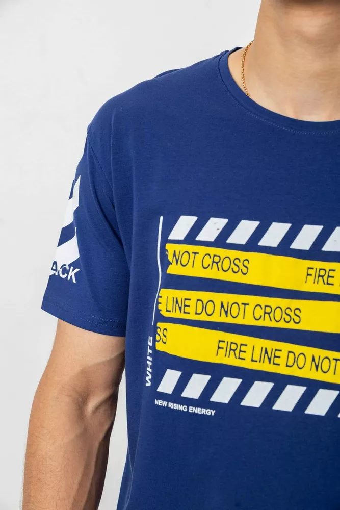 Купить Футболка мужская с принтом, цвет синий, 244R2530 - Фото №5