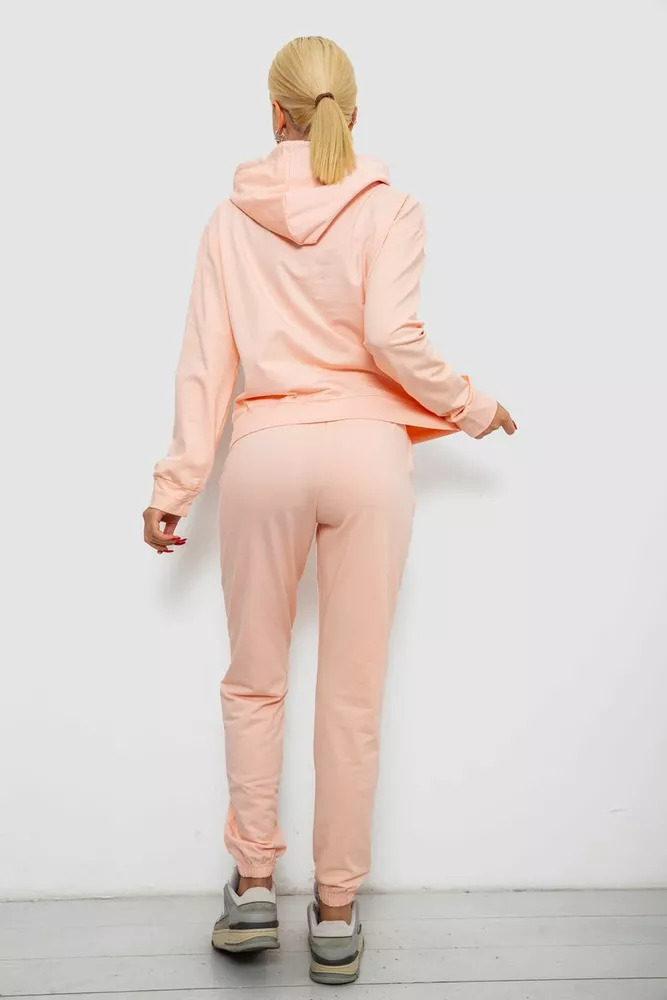 Купити Спортивний костюм жіночий двонитка, колір персиковий, 214R1419-004 оптом - Фото №4