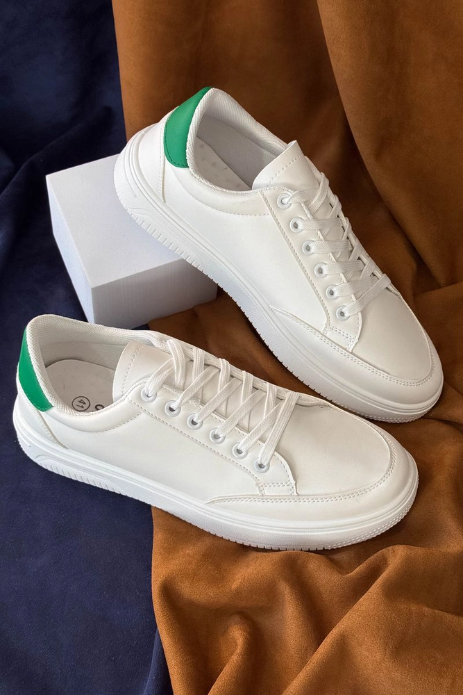 Купити Кеди чоловічі, колір біло-зелений, 248RR190 - Фото №1