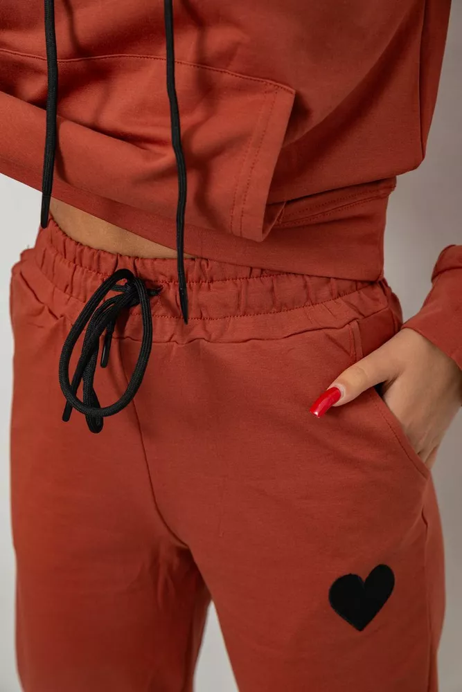 Купити Спортивний костюм жіночий двонитка, колір теракотовий, 214R1419-004 оптом - Фото №5