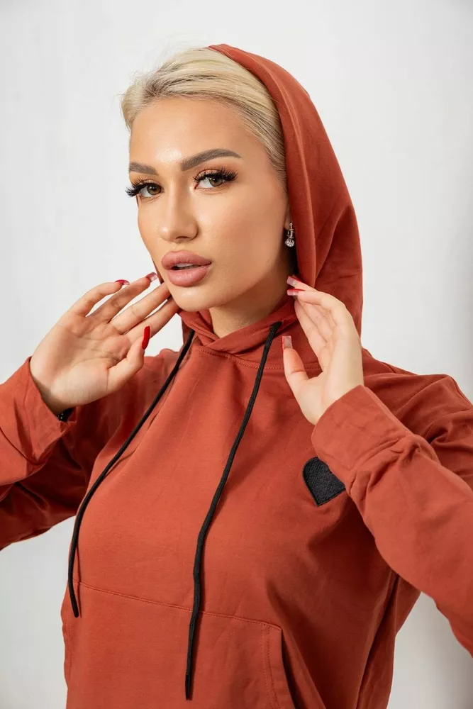 Купити Спортивний костюм жіночий двонитка, колір теракотовий, 214R1419-004 оптом - Фото №6