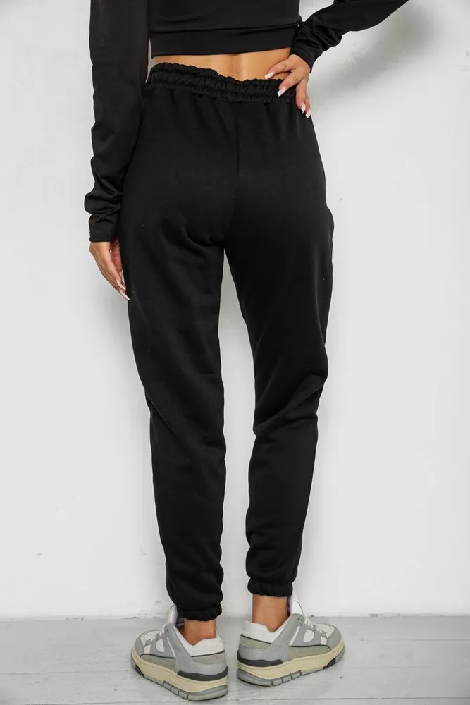 Купити Спортивні штани жіночі на флісі  -уцінка, колір чорний, 238R57012-U-1 - Фото №4