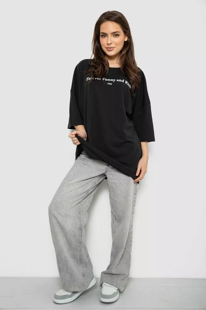 Купить Футболка женская с принтом, цвет черный, 244R3014 - Фото №2