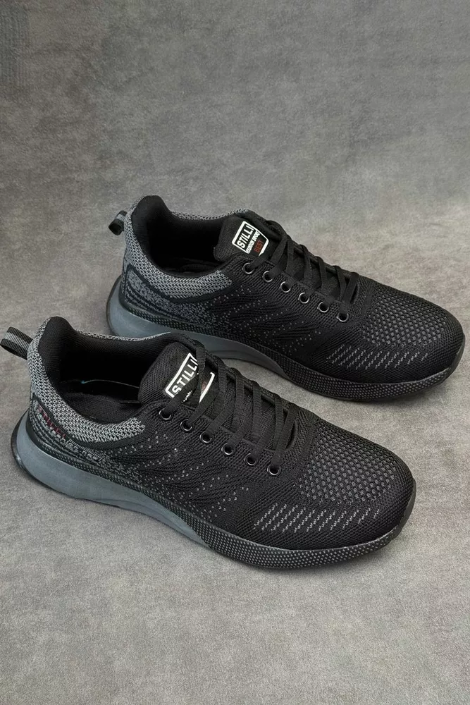 Купить Кроссовки мужские демисезонные, цвет черно-серый, 248RH267 - Фото №3