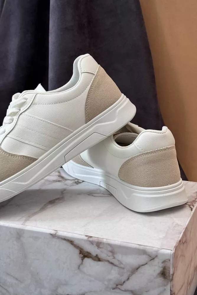 Купити Кеди чоловічі, колір біло-бежевий, 248RR121-8R - Фото №4