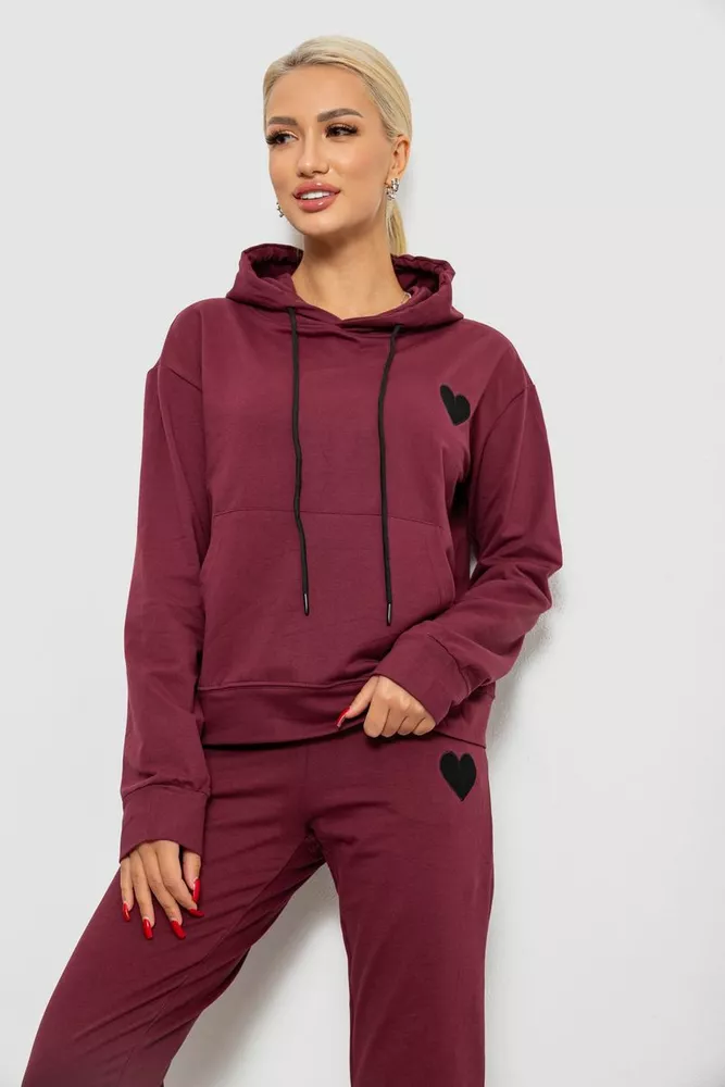 Купить Спортивный костюм женский двухнитка, цвет сливовый, 214R1419-004 - Фото №2