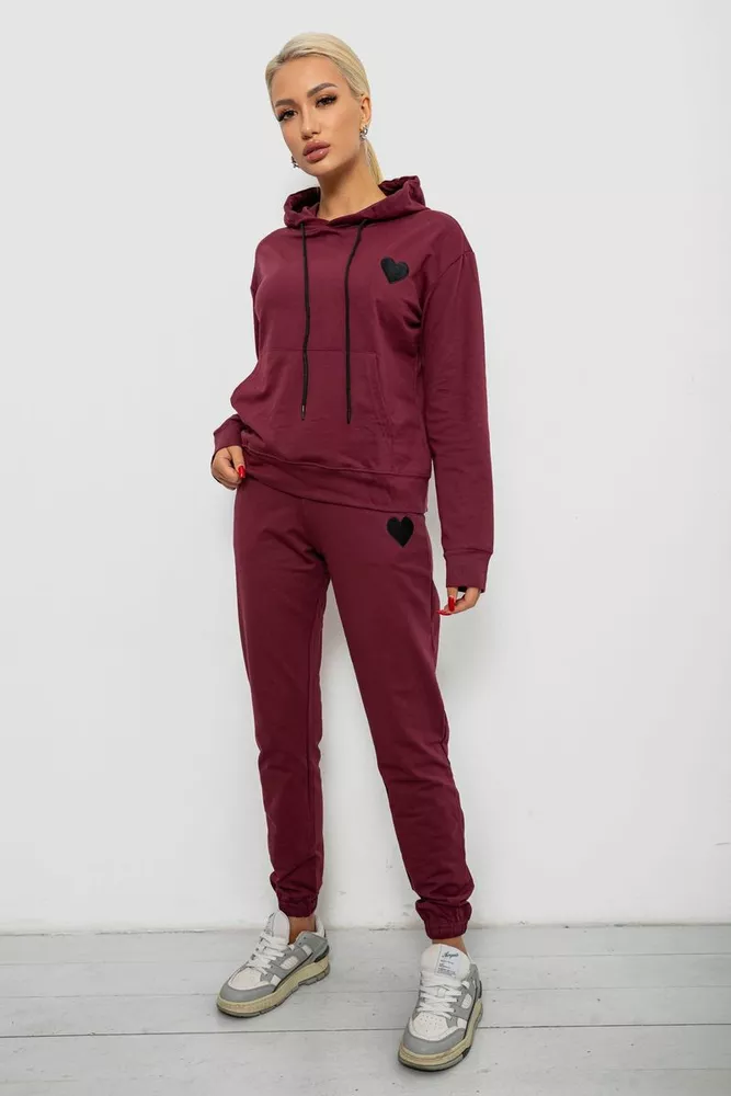 Купить Спортивный костюм женский двухнитка, цвет сливовый, 214R1419-004 - Фото №3