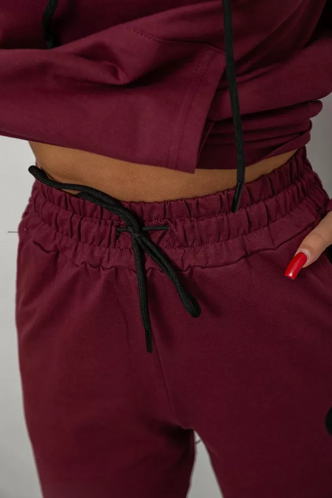 Купить Спортивный костюм женский двухнитка, цвет сливовый, 214R1419-004 - Фото №6