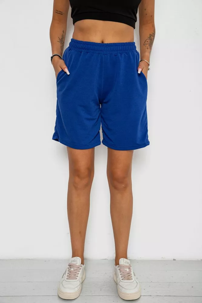 Купити Шорти жіночі однотонні  -уцінка, колір електрик, 238R57820-U-7 - Фото №1