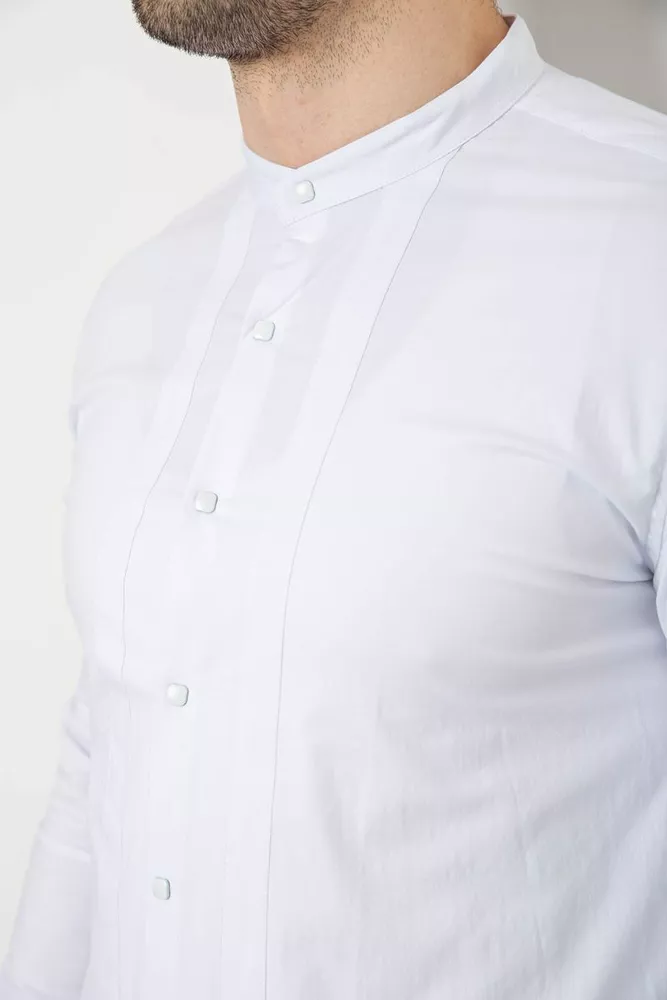 Купити Сорочка чоловіча однотонна  -уцінка, колір білий, 186R2033-U-2 оптом - Фото №5
