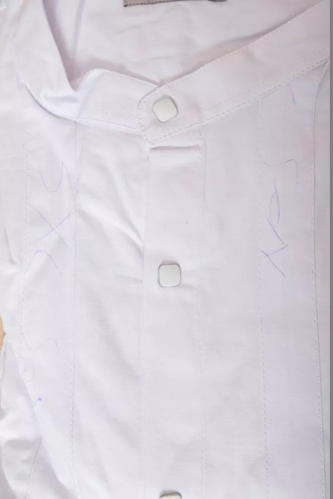 Купити Сорочка чоловіча однотонна  -уцінка, колір білий, 186R2033-U-2 оптом - Фото №6