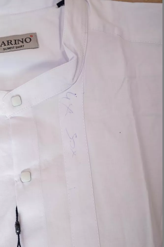 Купить Рубашка мужская однотонная  -уценка, цвет белый, 186R2033-U-5 оптом - Фото №6