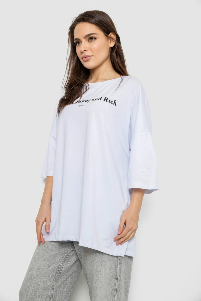 Купить Футболка женская с принтом, цвет белый, 244R3014 - Фото №3
