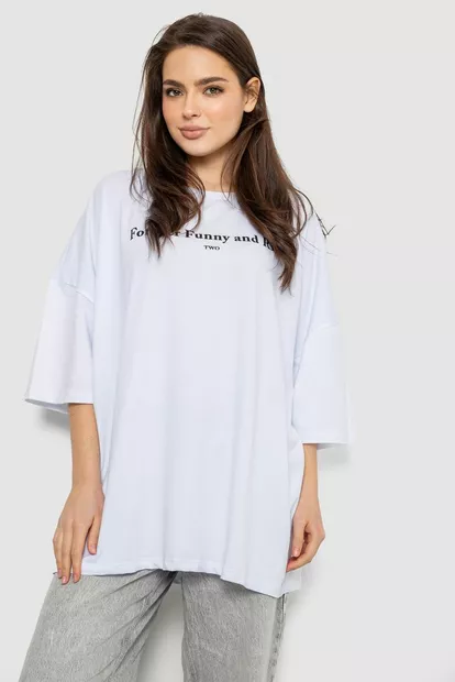 Футболка женская с принтом, цвет белый, 244R3014