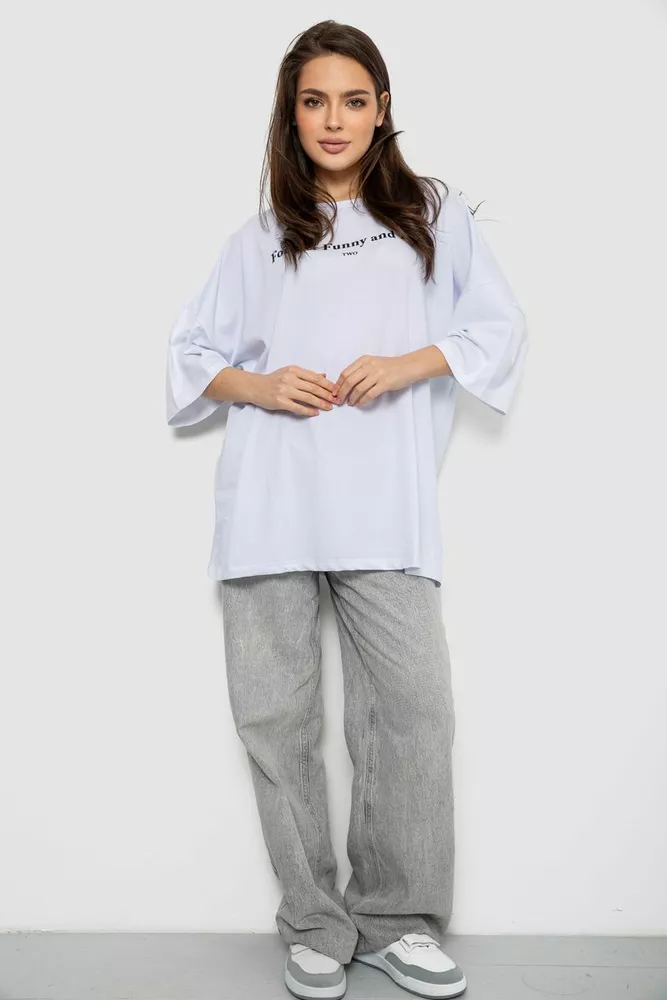 Купить Футболка женская с принтом, цвет белый, 244R3014 - Фото №2