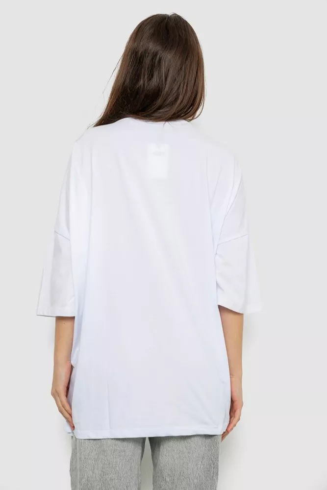 Купить Футболка женская с принтом, цвет белый, 244R3014 - Фото №4