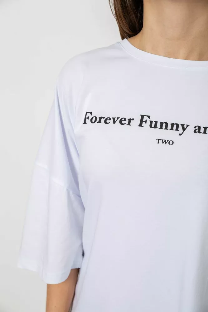 Купить Футболка женская с принтом, цвет белый, 244R3014 - Фото №5