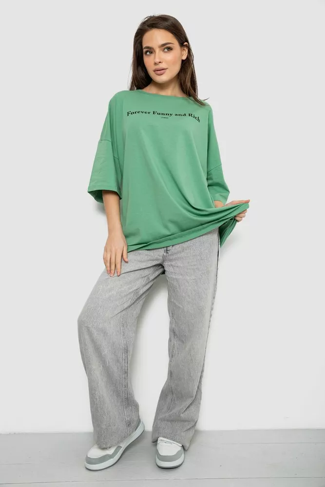 Купить Футболка женская с принтом, цвет оливковый, 244R3014 - Фото №2