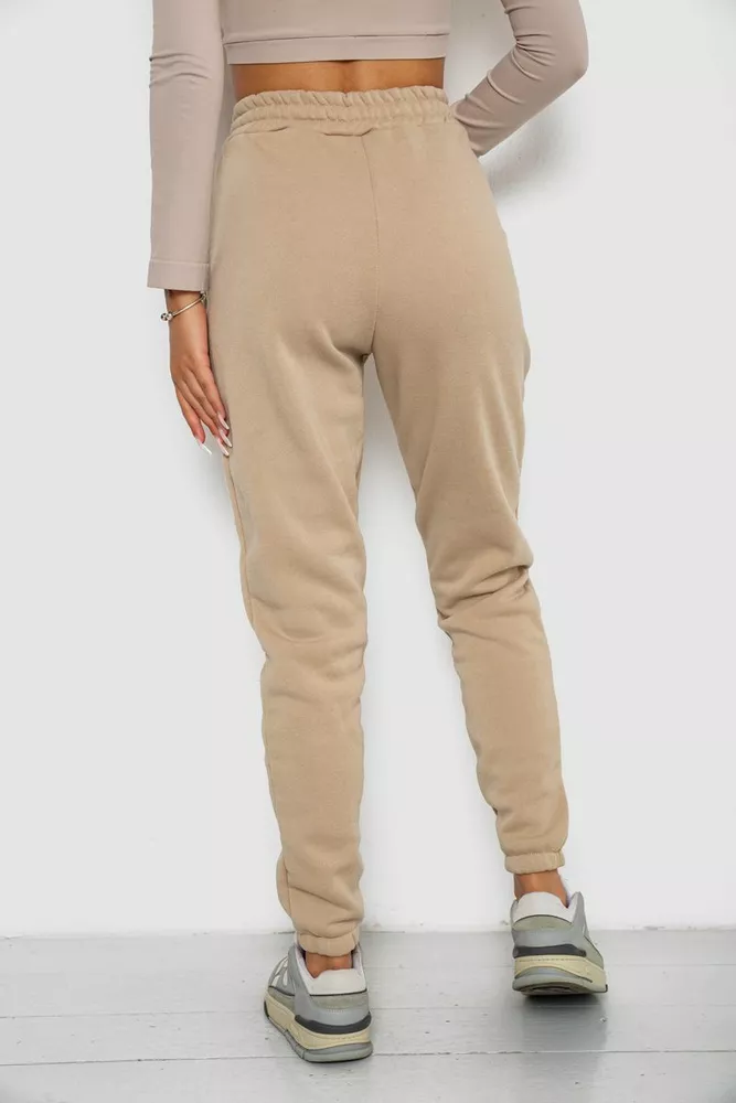 Купить Спортивные штаны женские на флисе  -уценка, цвет бежевый, 238R57013-U-9 - Фото №4
