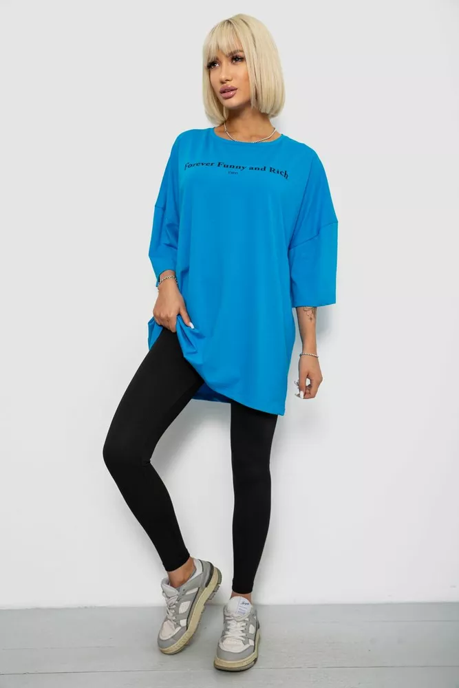 Купити Футболка жіноча з принтом, колір блакитний, 244R3014 - Фото №2