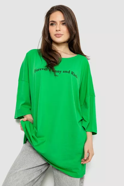 Футболка женская с принтом, цвет зеленый, 244R3014