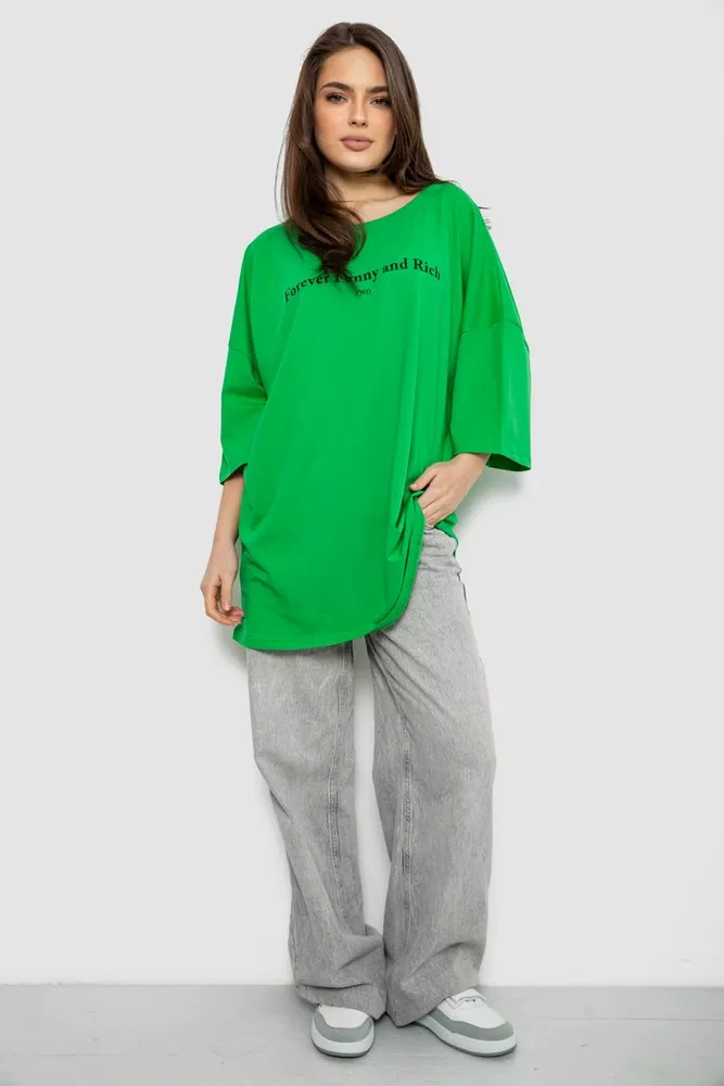 Купить Футболка женская с принтом, цвет зеленый, 244R3014 - Фото №2