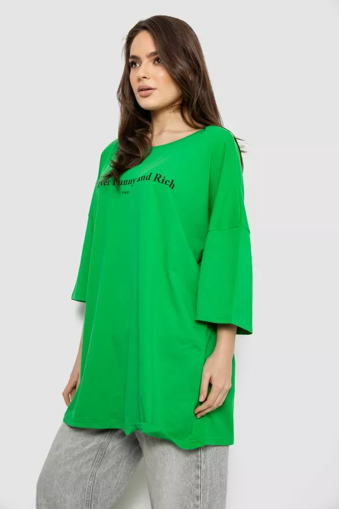 Купить Футболка женская с принтом, цвет зеленый, 244R3014 - Фото №3