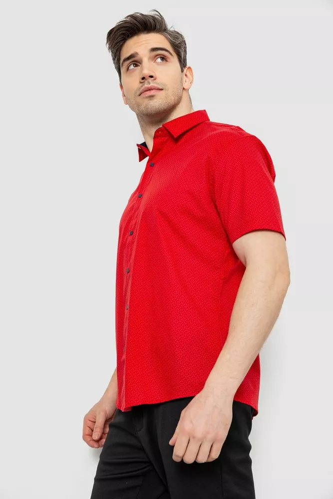 Купить Рубашка мужская с принтом  -уценка, цвет красный, 186R7338-U - Фото №3