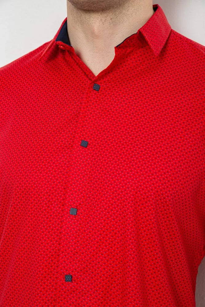 Купить Рубашка мужская с принтом  -уценка, цвет красный, 186R7338-U - Фото №5
