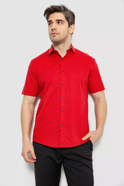 Сорочка чоловіча з принтом  -уцінка, колір червоний, 186R7338-U