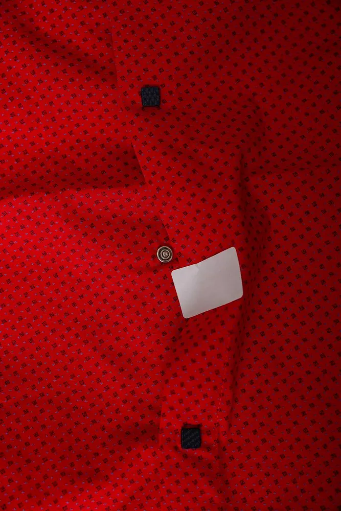 Купить Рубашка мужская с принтом  -уценка, цвет красный, 186R7338-U - Фото №6