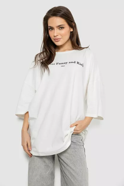 Футболка женская с принтом, цвет молочный, 244R3014