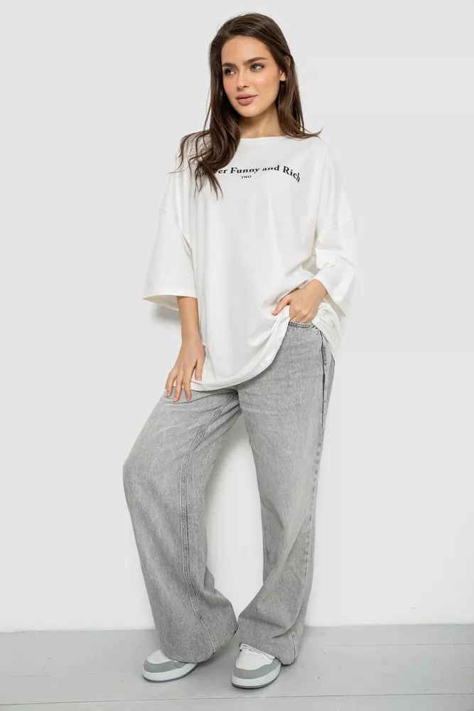 Купить Футболка женская с принтом, цвет молочный, 244R3014 - Фото №2