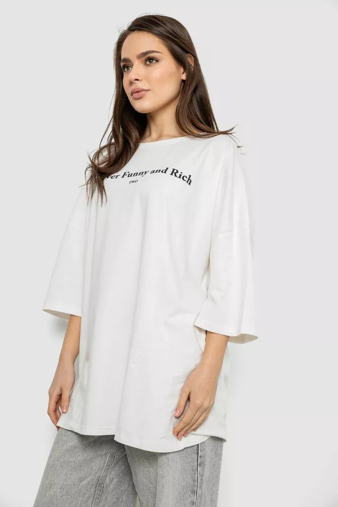 Купить Футболка женская с принтом, цвет молочный, 244R3014 - Фото №3