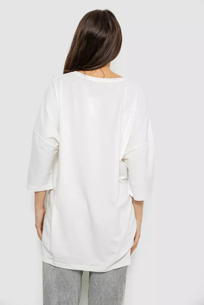 Купить Футболка женская с принтом, цвет молочный, 244R3014 - Фото №4