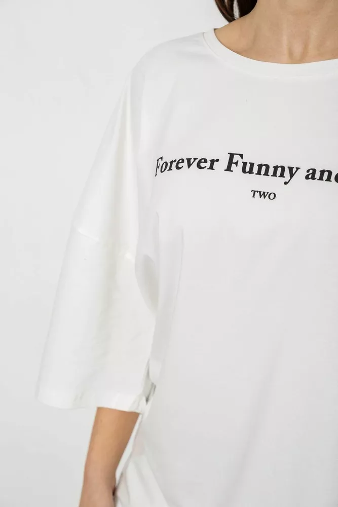 Купить Футболка женская с принтом, цвет молочный, 244R3014 - Фото №5