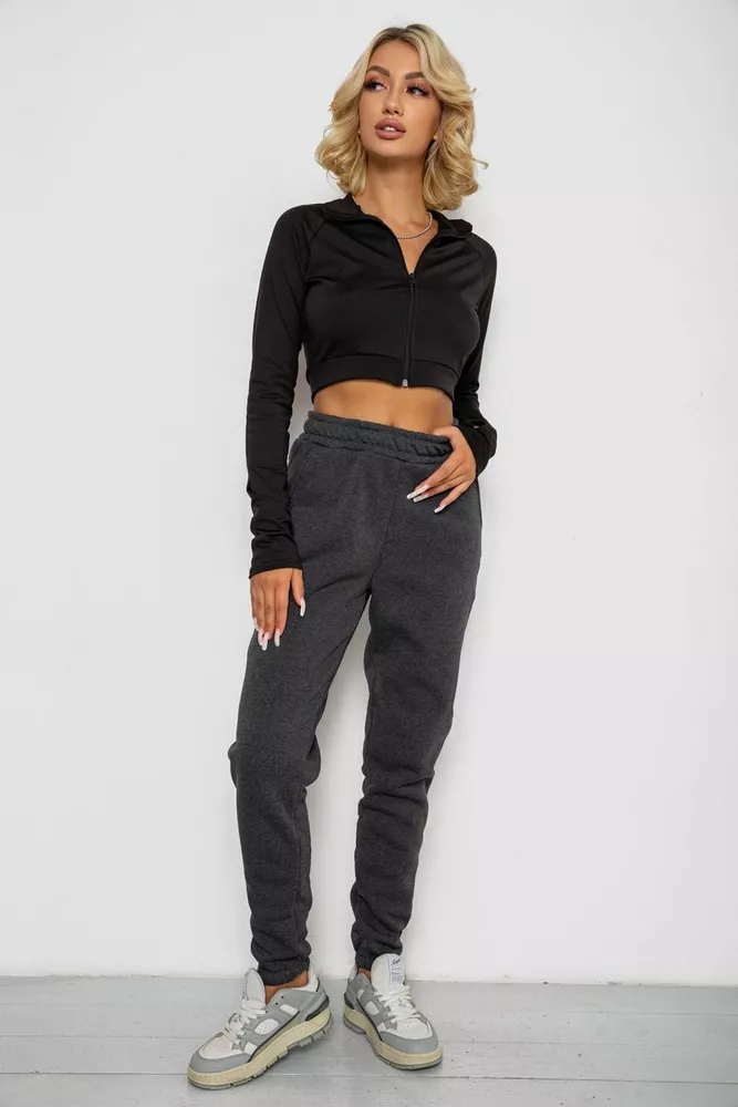 Купить Спортивные штаны женские на флисе  -уценка, цвет серый, 238R58671-1-U-28 - Фото №2