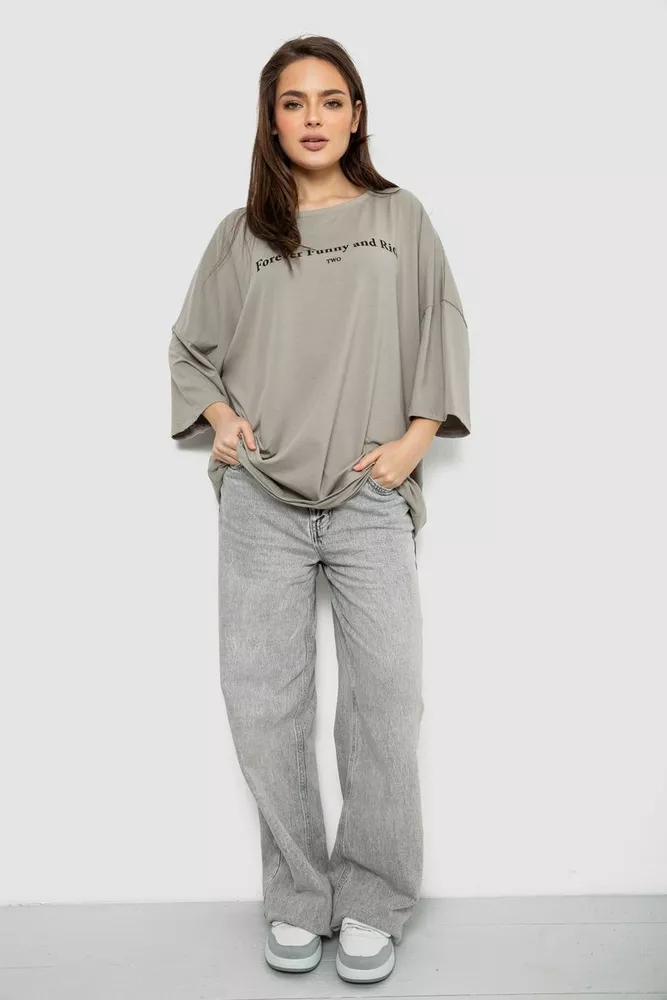 Купить Футболка женская с принтом, цвет серый, 244R3014 - Фото №2