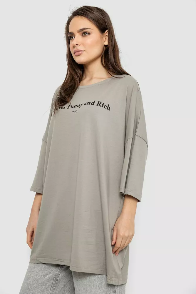 Купить Футболка женская с принтом, цвет серый, 244R3014 - Фото №3