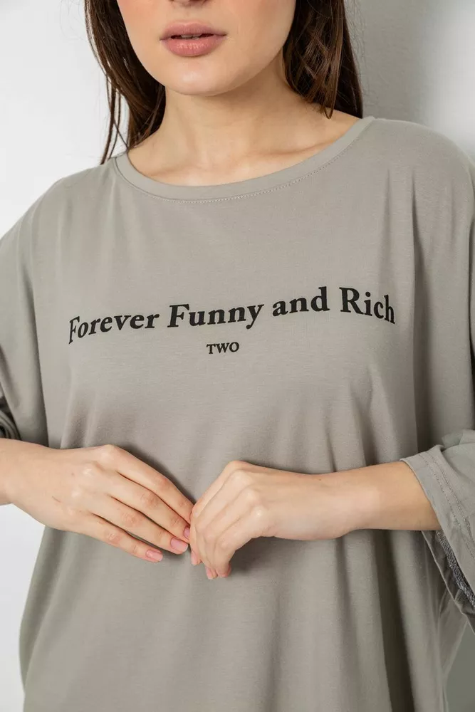 Купить Футболка женская с принтом, цвет серый, 244R3014 - Фото №5