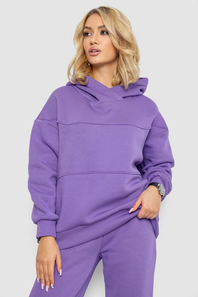 Купить Спортивный костюм женский на флисе  -уценка, цвет сиреневый, 247R10765-U-46 - Фото №2