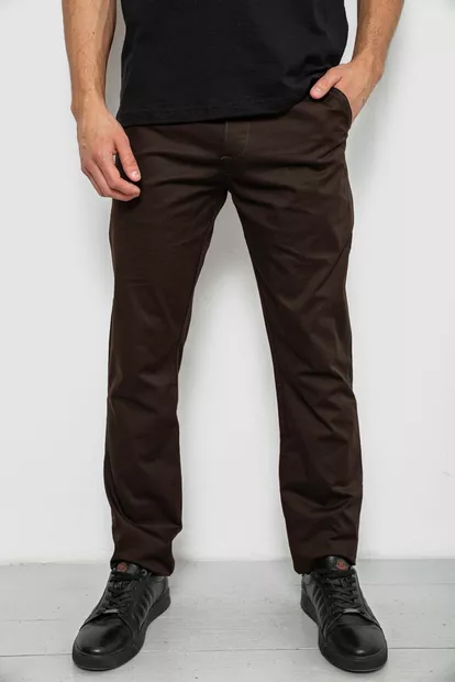 Штани чоловічі класичні, колір шоколадний, 243RXK39-2