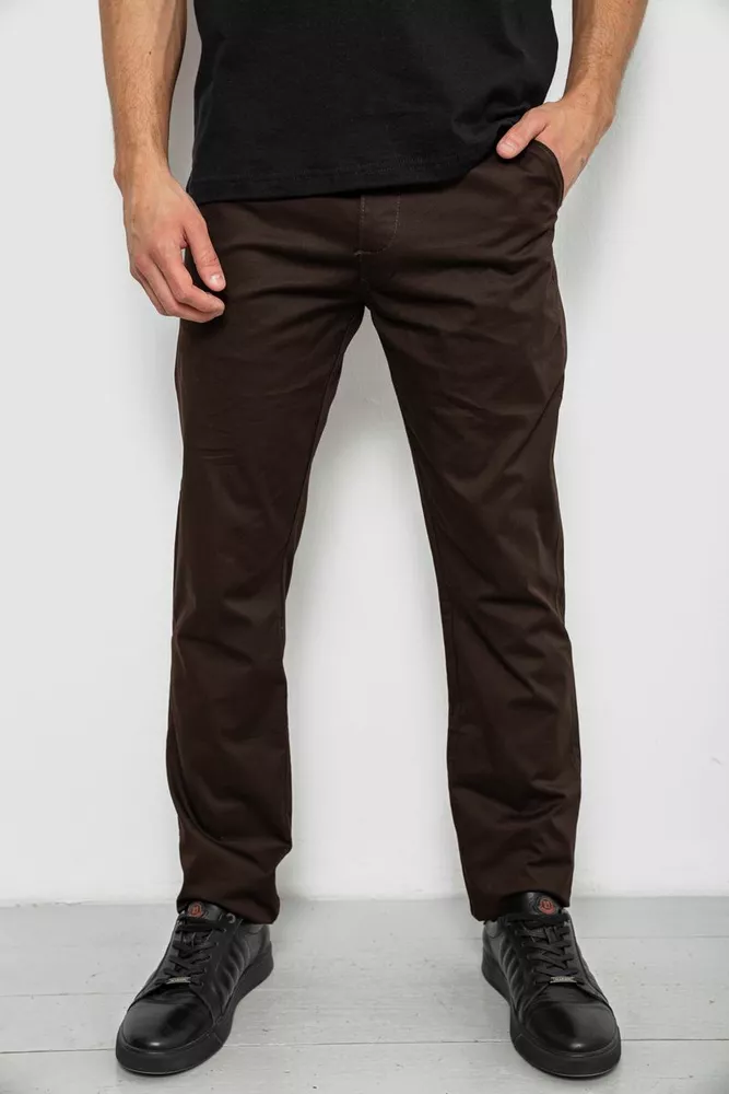 Купить Брюки мужские классические, цвет шоколадный, 243RXK39-2 оптом - Фото №1