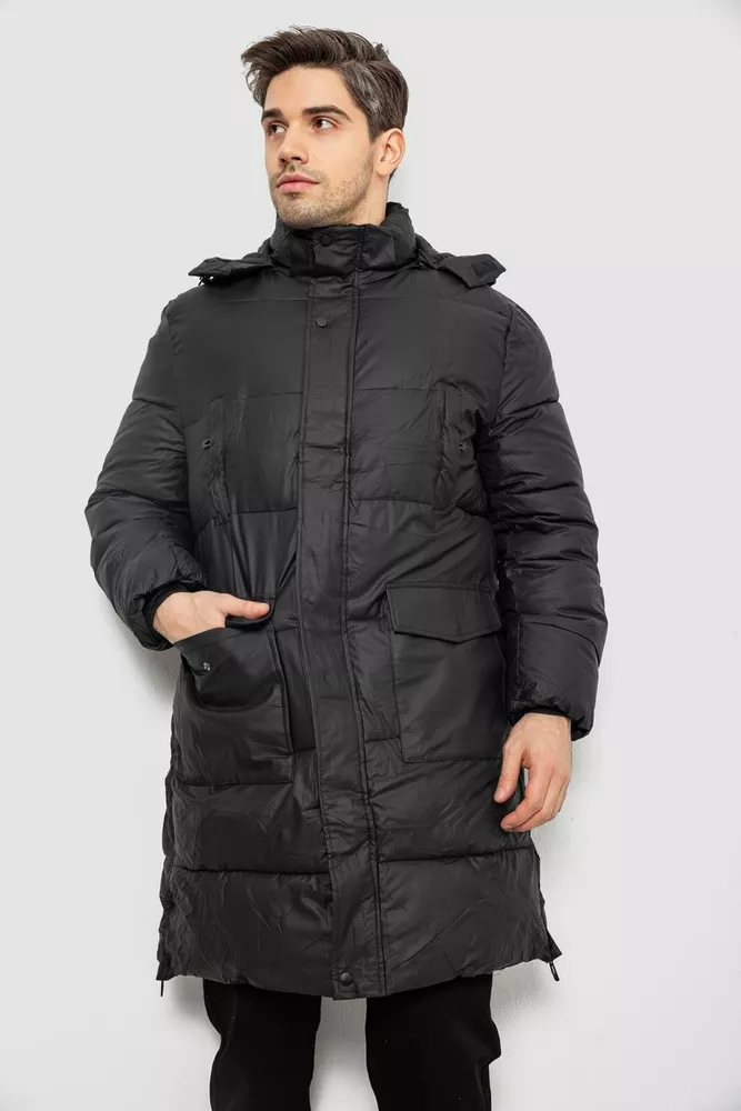 Купить Куртка мужская зимняя удлиненная  -уценка, цвет черный, 244RH76-30D-U - Фото №1