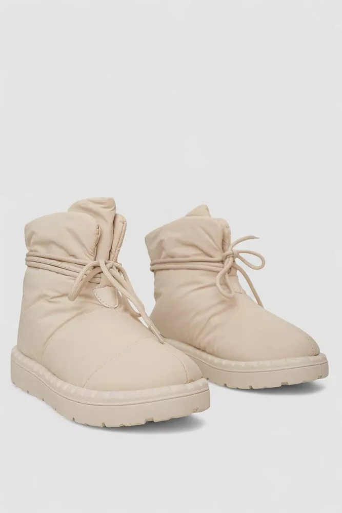 Купити Дутики жіночі зимові на хутрі  -уцінка, колір світло-бежевий, 248RFM600-U - Фото №3