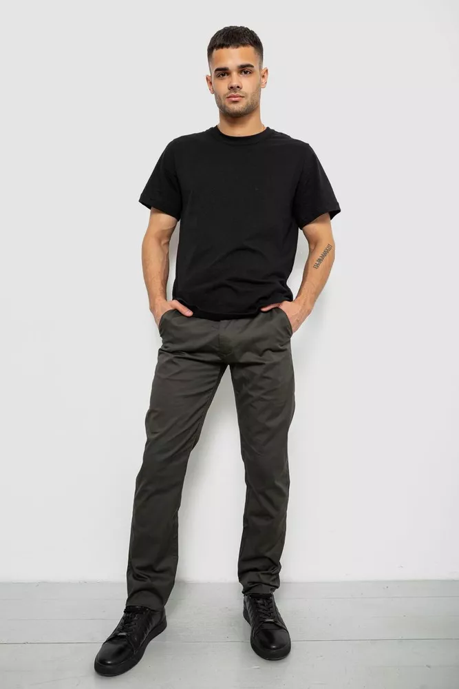 Купить Брюки мужские классические, цвет хаки, 243RXK39-2 оптом - Фото №2