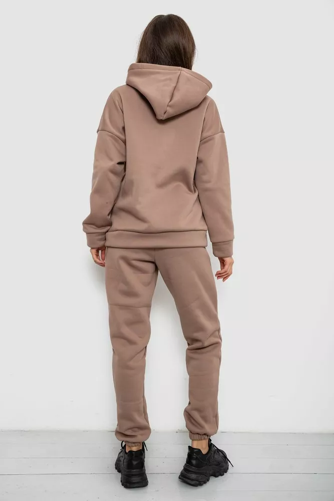 Купить Спортивный костюм женский на флисе  -уценка, цвет темно-бежевый, 257R85-U-9 - Фото №4