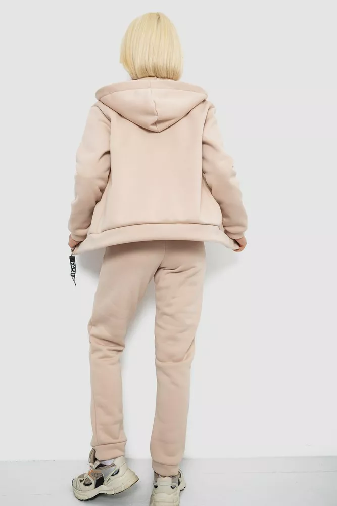 Купить Спортивный костюм женский на флисе  -уценка, цвет бежевый, 257R86-U-2 - Фото №4