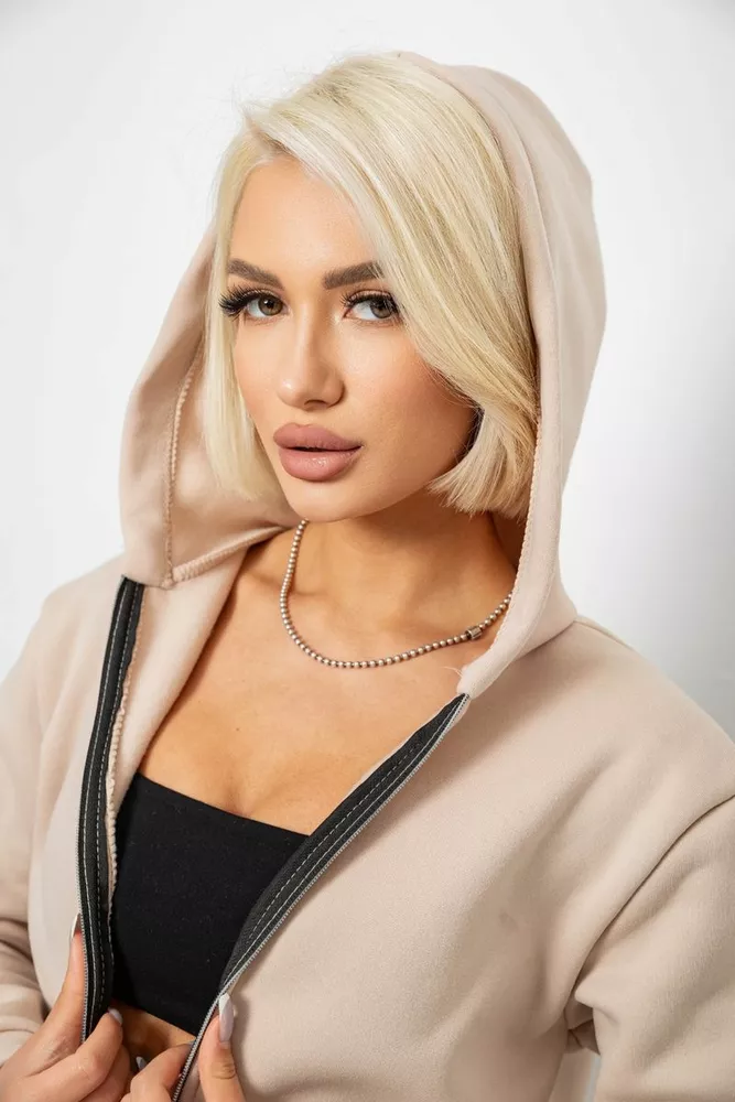 Купить Спортивный костюм женский на флисе  -уценка, цвет бежевый, 257R86-U-2 - Фото №5