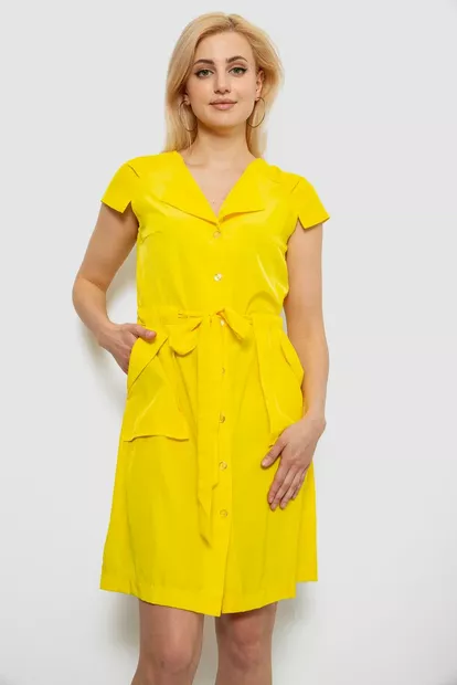 Платье софт однотонное, цвет желтый, 230R028
